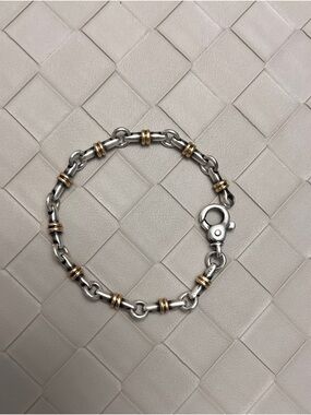 Authentic Tiffany & Co. Two-Tone Silver and Gold Link Bracelet 8 inches long
